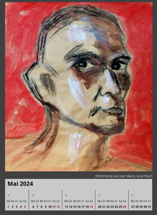 Mai 2024: Porträt vor roter Wand